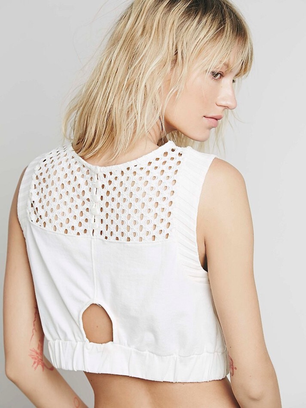Free People Calla Top in Ivory Cream Size